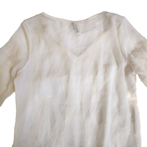 Mario Rerio Off-white Sheer Tunic Top Size Small - Picture 4 of 12